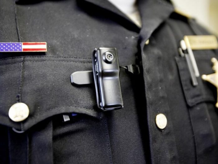 Small Body-Worn Camera attached to officer