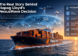 Hapag Lloyd container ship illustrating the company's decision to adopt Inmarsat NexusWave hybrid maritime connectivity across its fleet