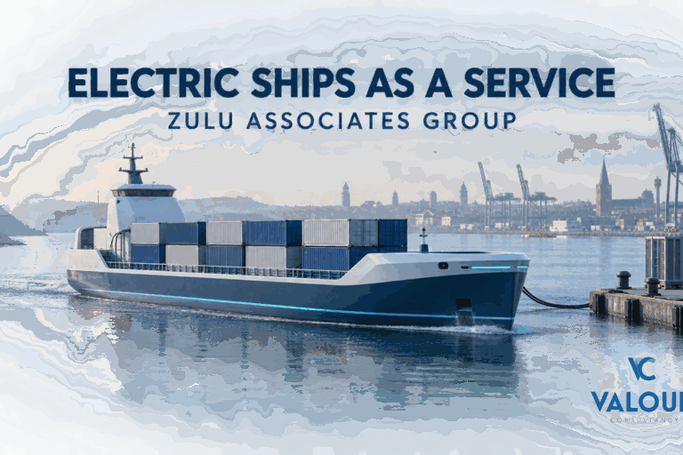 Concept graphic of electric unmanned container vessel